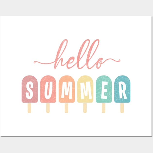 Hello Summer Ice Cream Wall Art by AdoptCat